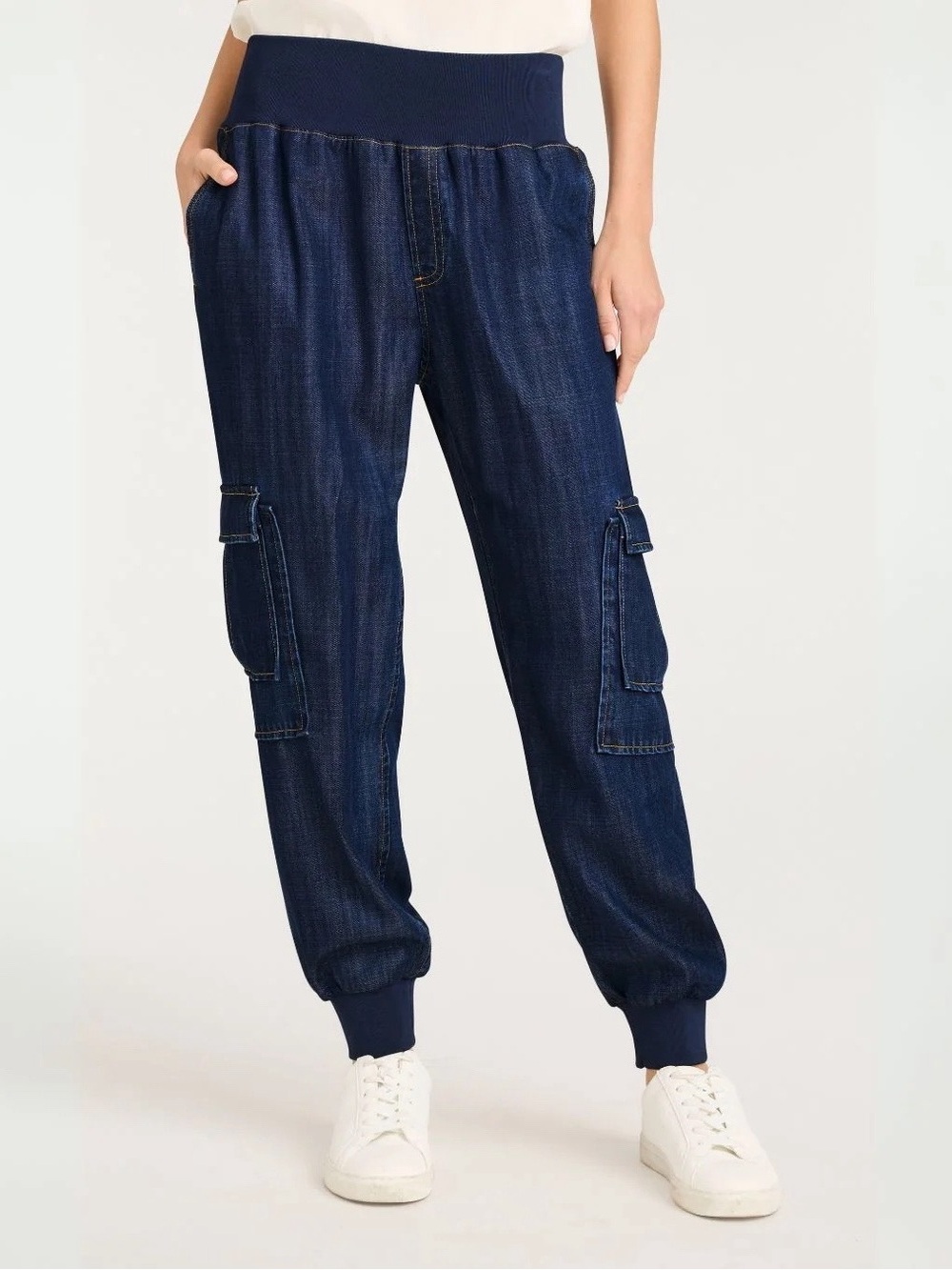 Cinq a Sept Giles‎ Denim Cargo Pant Joggers Jeans in Mer Blue